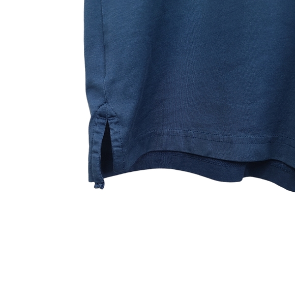 Travis Mathew blue striped details pima cotton blend polo shirt men's large - Picture 8 of 14